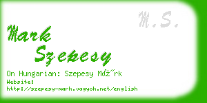 mark szepesy business card